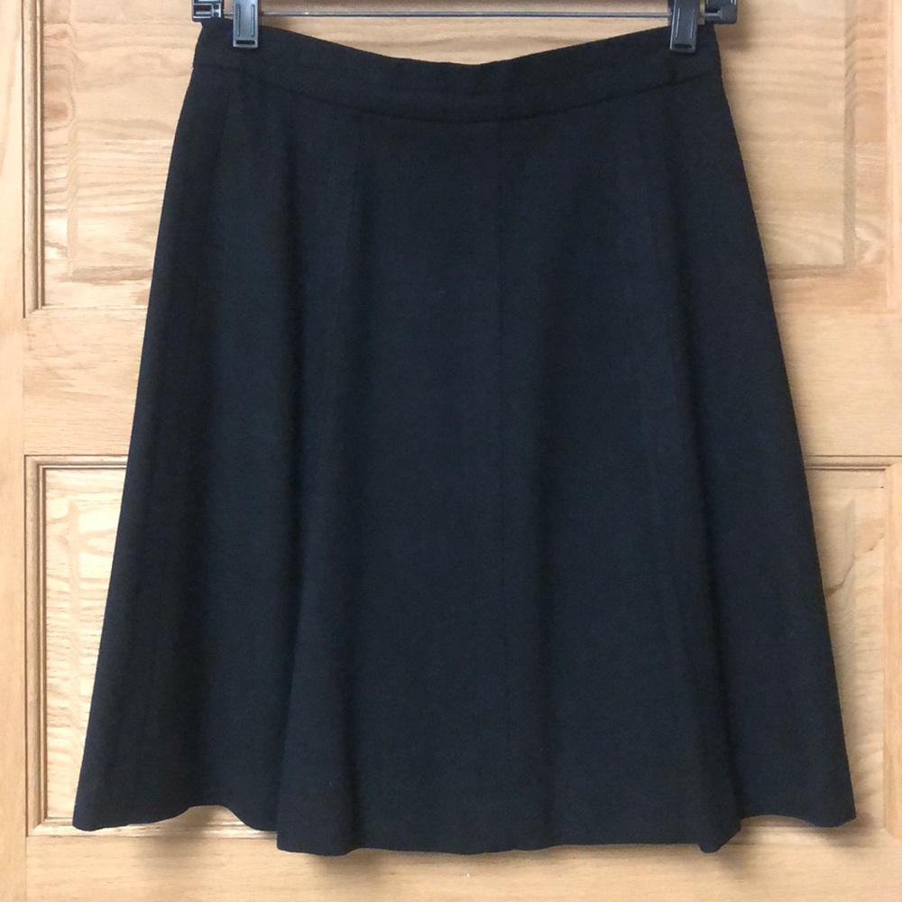 Charlotte Neuville Black Wool Crepe Swing Skirt